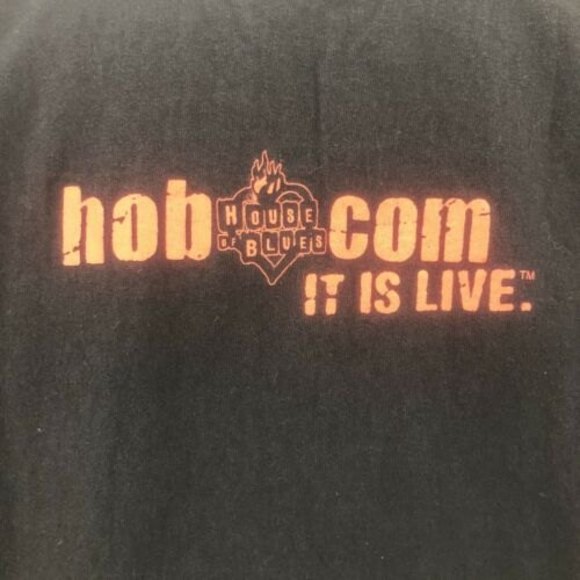 House of Blues Orlando T-Shirt Medium Black Heart Flames HOB Com It is Live - Picture 4 of 12